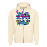 Sandshell preview flower stitch 4 th grade Zipper Hoodie - AdoDesignShop