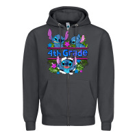 Smoke preview flower stitch 4 th grade Zipper Hoodie - AdoDesignShop