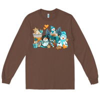 Chestnut winter snowman coffee cups Long Sleeve Tee - AdoDesignShop