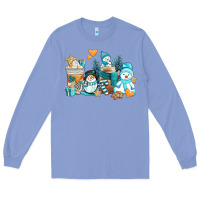 Colony Blue winter snowman coffee cups Long Sleeve Tee - AdoDesignShop