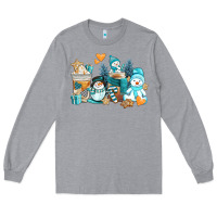 Heather Grey winter snowman coffee cups Long Sleeve Tee - AdoDesignShop