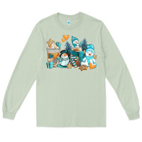 Matcha winter snowman coffee cups Long Sleeve Tee - AdoDesignShop