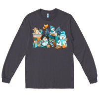 Smoke winter snowman coffee cups Long Sleeve Tee - AdoDesignShop