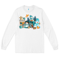White winter snowman coffee cups Long Sleeve Tee - AdoDesignShop