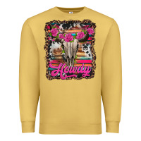 Antique Gold howdy valentine's day bull skull Premium Sweatshirt - Jasminsmagicworld