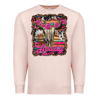 Pale Pink howdy valentine's day bull skull Premium Sweatshirt - Jasminsmagicworld