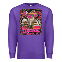 Purple howdy valentine's day bull skull Premium Sweatshirt - Jasminsmagicworld