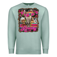 Seafoam howdy valentine's day bull skull Premium Sweatshirt - Jasminsmagicworld