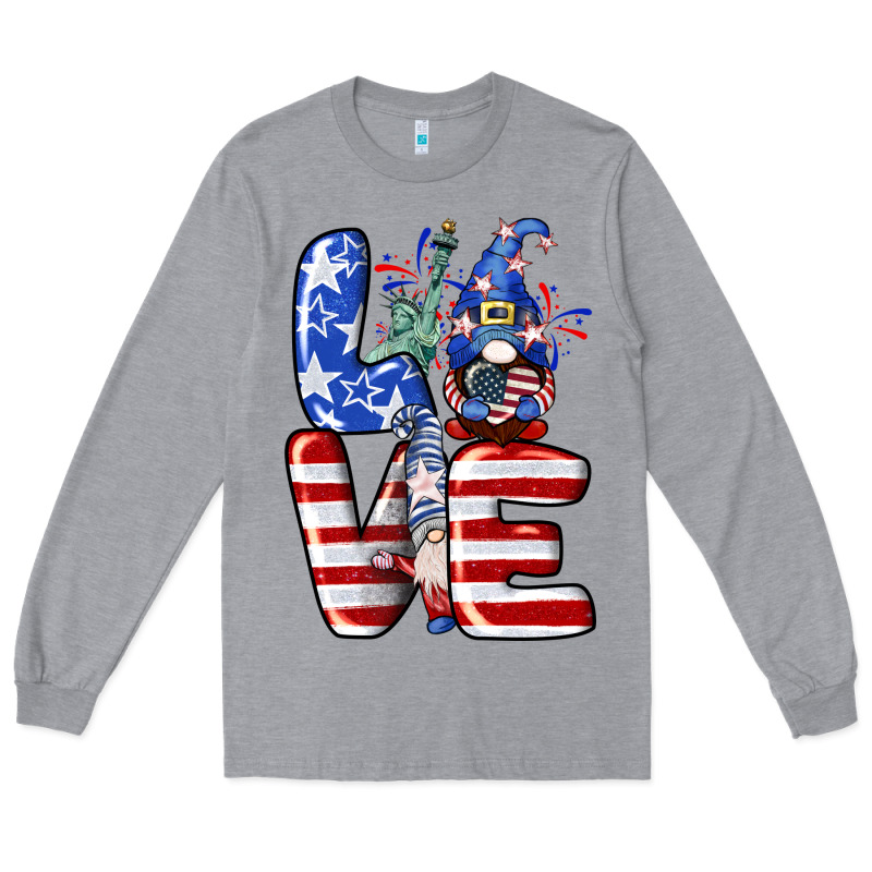 Love 4th Of July With Gnomes 4th Of July Long Sleeve Tee by CowGirlArtShop | Teevron