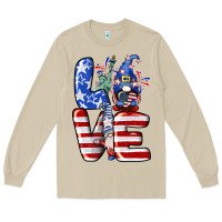 Mushroom Love 4th of July with gnomes 4th of july Long Sleeve Tee - CowGirlArtShop