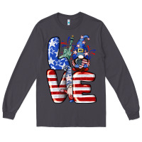 Smoke Love 4th of July with gnomes 4th of july Long Sleeve Tee - CowGirlArtShop