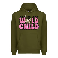 Army Green wild child pink skeleton Premium Hoodie - MaliasSmallBusiness