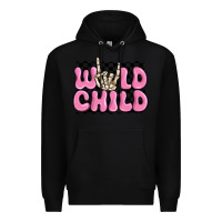 Black wild child pink skeleton Premium Hoodie - MaliasSmallBusiness