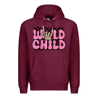 Burgundy wild child pink skeleton Premium Hoodie - MaliasSmallBusiness