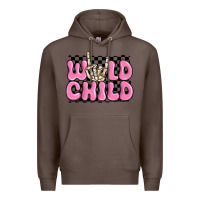 Coffee wild child pink skeleton Premium Hoodie - MaliasSmallBusiness