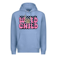 Colony Blue wild child pink skeleton Premium Hoodie - MaliasSmallBusiness