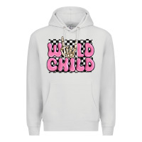 Dove Grey wild child pink skeleton Premium Hoodie - MaliasSmallBusiness