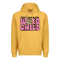 Mustard wild child pink skeleton Premium Hoodie - MaliasSmallBusiness