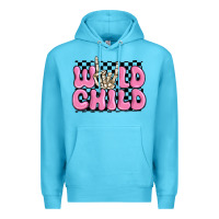 Ocean Blue wild child pink skeleton Premium Hoodie - MaliasSmallBusiness