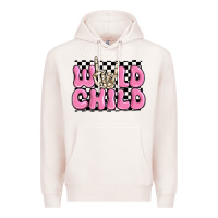 Pale Pink wild child pink skeleton Premium Hoodie - MaliasSmallBusiness