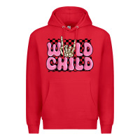 Red wild child pink skeleton Premium Hoodie - MaliasSmallBusiness