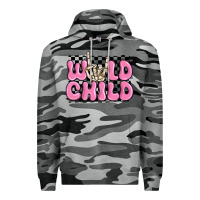 Slate Camo wild child pink skeleton Premium Hoodie - MaliasSmallBusiness