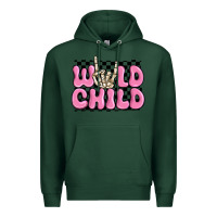 Sports Green wild child pink skeleton Premium Hoodie - MaliasSmallBusiness
