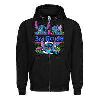 Black preview flower stitch 3rd grade Zipper Hoodie - AdoDesignShop