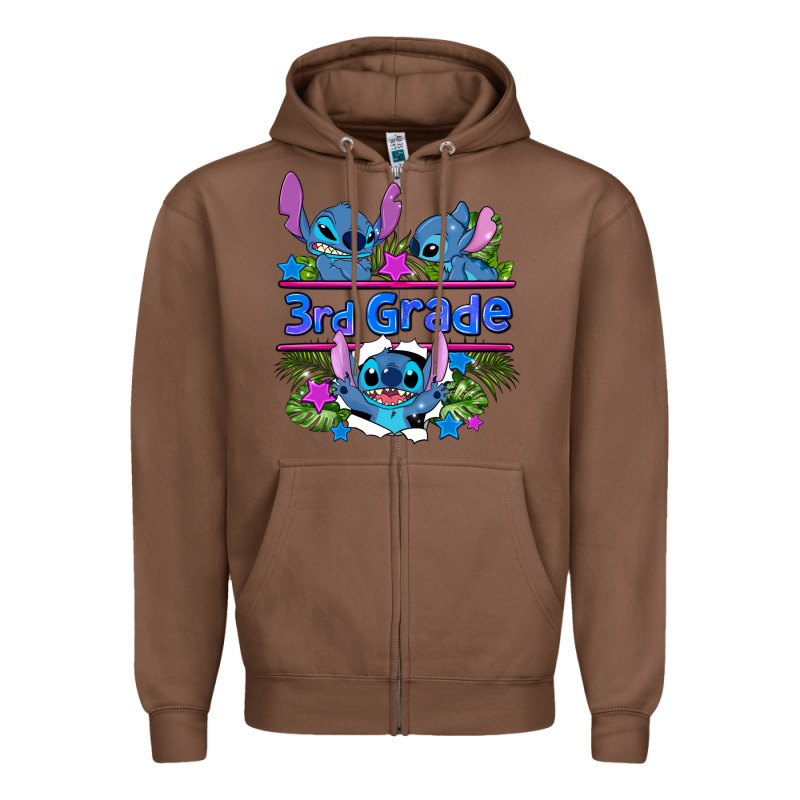 Preview Flower Stitch 3rd Grade Zipper Hoodie by AdoDesignShop | Teevron
