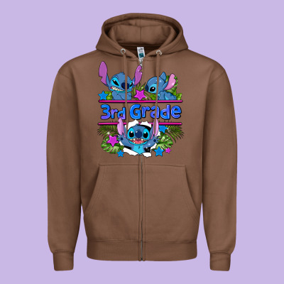Preview Flower Stitch 3rd Grade Zipper Hoodie Designed By Adodesignshop