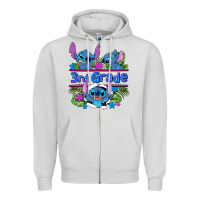 Dove Grey preview flower stitch 3rd grade Zipper Hoodie - AdoDesignShop