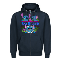 Navy preview flower stitch 3rd grade Zipper Hoodie - AdoDesignShop