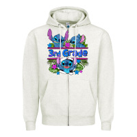 Oatmeal Heather preview flower stitch 3rd grade Zipper Hoodie - AdoDesignShop