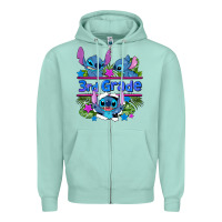 Seafoam preview flower stitch 3rd grade Zipper Hoodie - AdoDesignShop