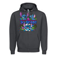 Smoke preview flower stitch 3rd grade Zipper Hoodie - AdoDesignShop