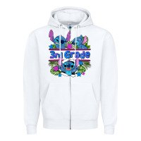 White preview flower stitch 3rd grade Zipper Hoodie - AdoDesignShop