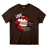 Chocolate Brown Love Bites Heavy Core Tee - SublimationCraftShop