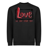 Black love all day every day hearts Heavyweight Sweatshirt - MaliasSmallBusiness