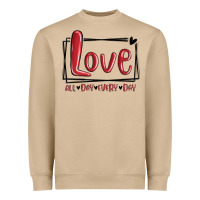 Love All Day Every Day Hearts Heavyweight Sweatshirt | Teevron