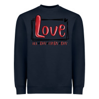 Navy love all day every day hearts Heavyweight Sweatshirt - MaliasSmallBusiness