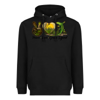 Black peace love green lizard Heavyweight Hoodie - LillyAllenDesigns