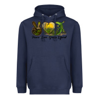 Navy peace love green lizard Heavyweight Hoodie - LillyAllenDesigns