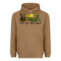Toasted Coconut peace love green lizard Heavyweight Hoodie - LillyAllenDesigns