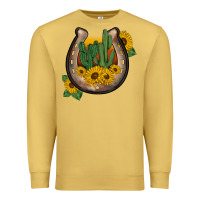 Antique Gold western horseshoe sunflower cactus Premium Sweatshirt - BarkalooDesign