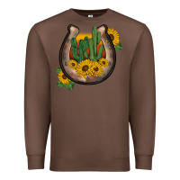 Chestnut western horseshoe sunflower cactus Premium Sweatshirt - BarkalooDesign