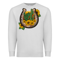 Dove Grey western horseshoe sunflower cactus Premium Sweatshirt - BarkalooDesign