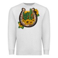 Oatmeal Heather western horseshoe sunflower cactus Premium Sweatshirt - BarkalooDesign