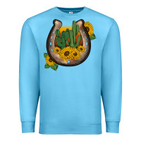 Ocean Blue western horseshoe sunflower cactus Premium Sweatshirt - BarkalooDesign