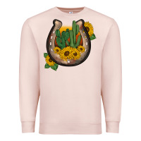 Pale Pink western horseshoe sunflower cactus Premium Sweatshirt - BarkalooDesign