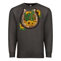 Smoke western horseshoe sunflower cactus Premium Sweatshirt - BarkalooDesign